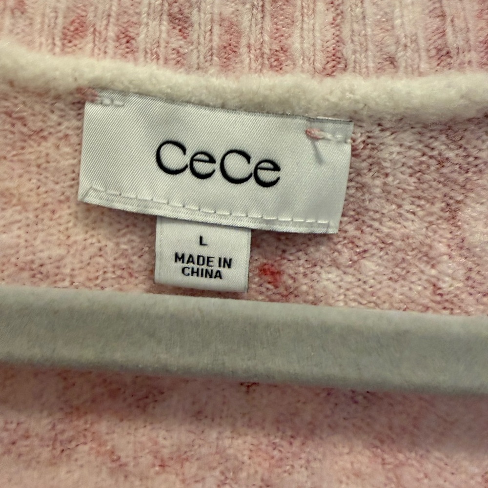 CeCe Pink Knit Sweater large - Picture 5 of 9